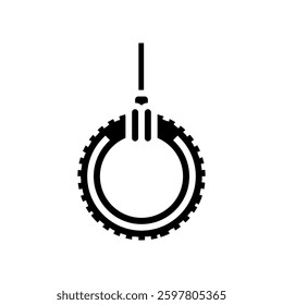 tire swing glyph icon vector. tire swing  sign. isolated symbol illustration
