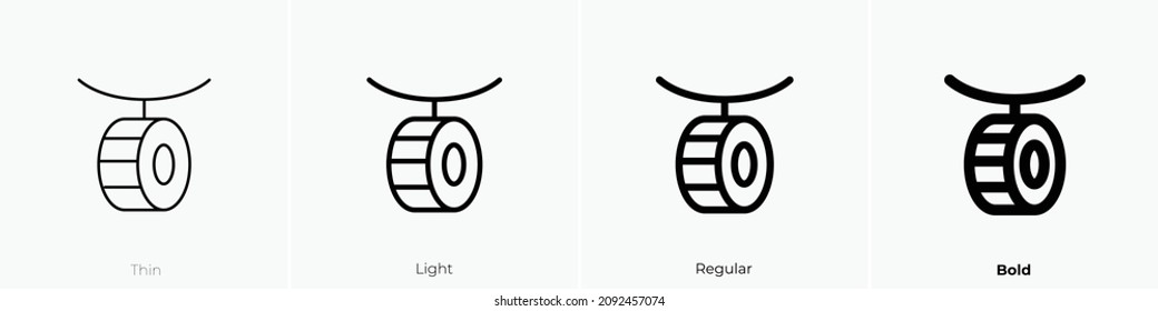 Tire Swing Icon. Thin, Light Regular And Bold Style Design Isolated On White Background