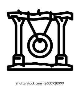 tire swing line icon vector. tire swing sign. isolated contour symbol black illustration
