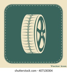 Tire symbol. Car wheel icon. Vector icon.