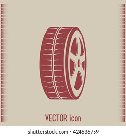 Tire symbol. Car wheel icon. Vector icon.