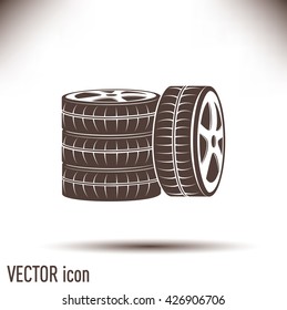 Tire symbol. Car wheel icon. Vector icon.