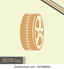 Tire symbol. Car wheel icon. Vector icon.