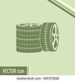 Tire symbol. Car wheel icon. Vector icon.