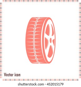 Tire symbol. Car wheel icon. Vector icon.