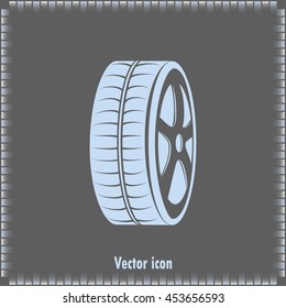 Tire symbol. Car wheel icon. Vector icon.