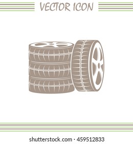 Tire symbol. Car wheel icon. Vector icon.