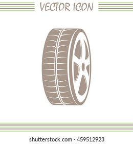 Tire symbol. Car wheel icon. Vector icon.
