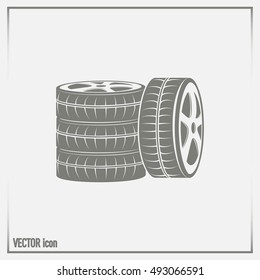 Tire symbol. Car wheel icon. Vector icon.