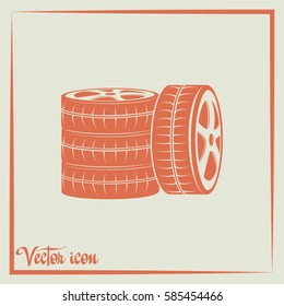 Tire symbol. Car wheel icon. Vector icon.