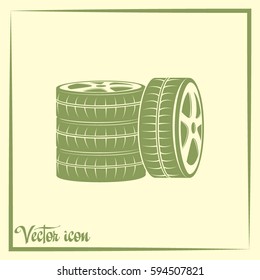 Tire symbol. Car wheel icon. Vector icon.