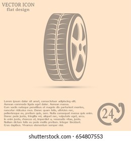 Tire symbol. Car wheel icon. Vector icon.