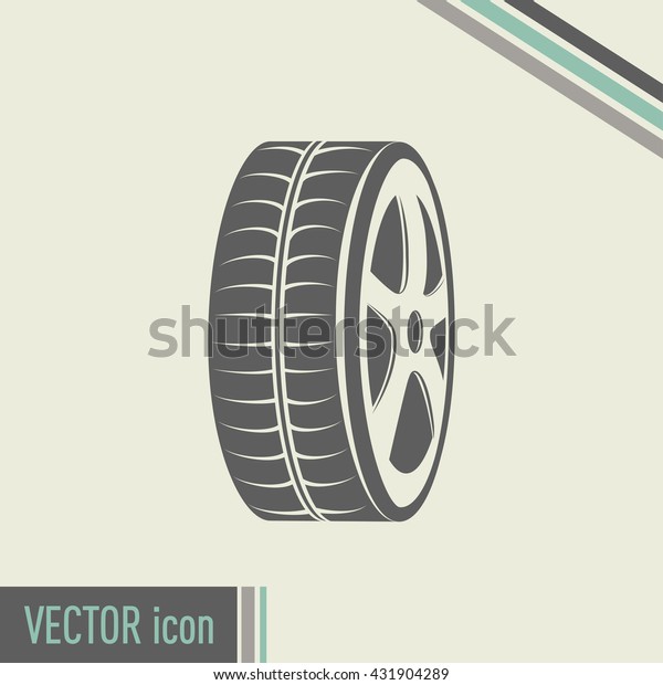 Tire symbol. Car
wheel icon. Vector icon.