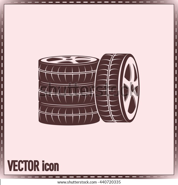 Tire symbol. Car\
wheel icon. Vector icon.