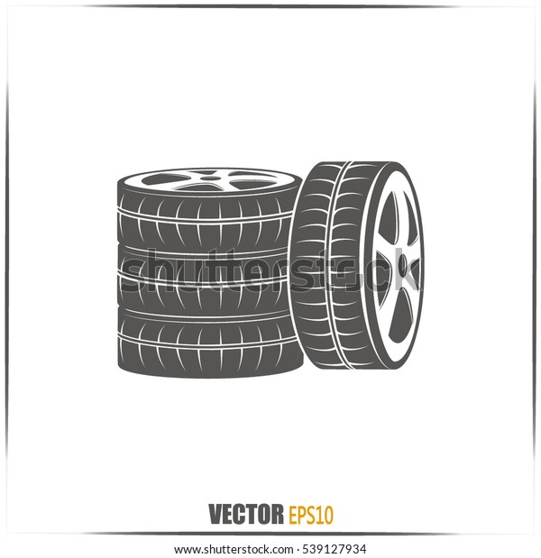 Tire symbol. Car
wheel icon. Vector icon.