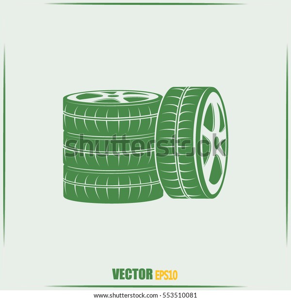 Tire symbol. Car\
wheel icon. Vector icon.
