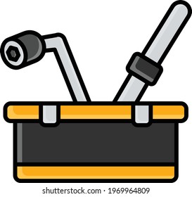 Tire Technician Toolbox Vector Color Icon Stock Vector (Royalty Free ...