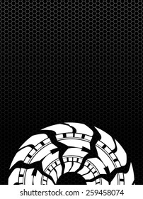 tire track background with a special metallic grid design