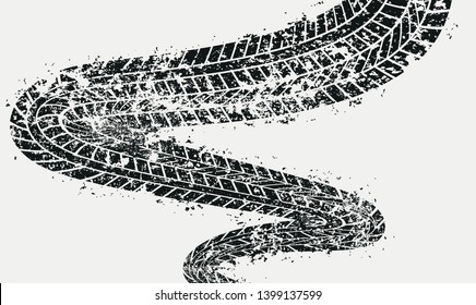 Tire Track Background.Grunge Tire Track.