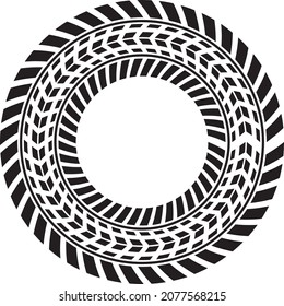 Tire track brush border circle.