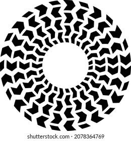 Tire track brush border circle design