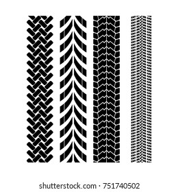 Tire track brush seamless border vector.