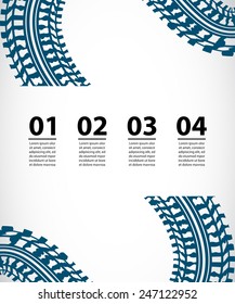 Tire track business background, vector illustration, eps10
