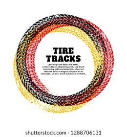 tire track circle frame background