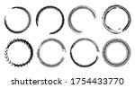 Tire track circle grunge frame. Digital vector illustration. Automotive background elements set for poster, print, flyer, booklet, brochure and leaflet design. Editable image in monochrome colors.