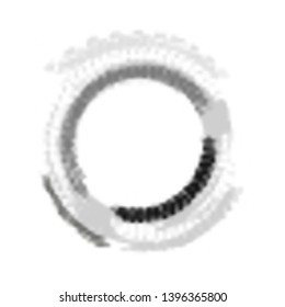 Tire track circle grunge frame. Digital vector illustration. Automotive background element useful for poster, print, flyer, book, booklet, brochure and leaflet design. Graphic image in grey colors.