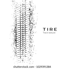 Tire track impression. Print of a tire in the mud. Vector illustration isolated on white background