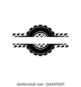 vector de marco de logotipo de pista de neumático