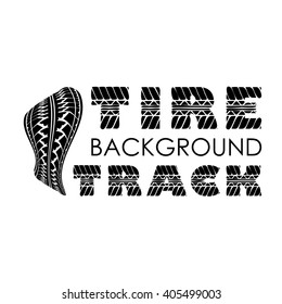 Tire track logo with text isolated on white background