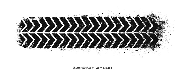 Patrón de Vector de rueda de marca de pista de neumático. Impresión de la huella del coche del neumático textura carrera de la bicicleta rastro signo grunge sello