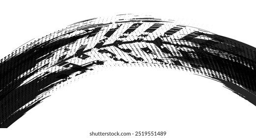 Diseño aislado de la Ilustración vectorial del icono de la marca de la pista del neumático