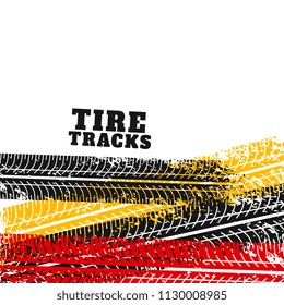 tire track marks backgorund in different colors