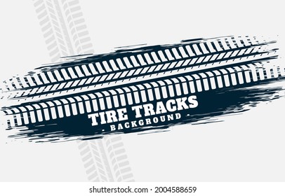 Tire track on brush painted background