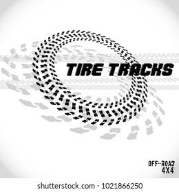 Tire track silhouette print. Logo design. Vector illustration EPS10.