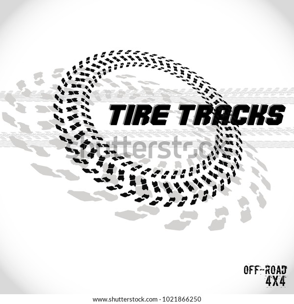 Tire track silhouette print. Logo design. Vector\
illustration EPS10.