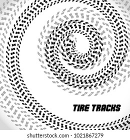 Tire track silhouette print. Speed banner. Cool bike poster. Vector illustration EPS10.