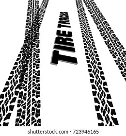 Tire track silhouette print. Vector illustration EPS10. 