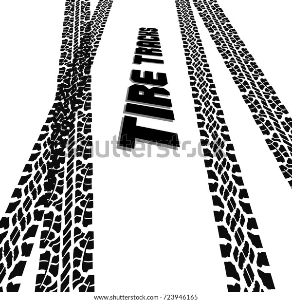 Tire\
track silhouette print. Vector illustration EPS10.\
