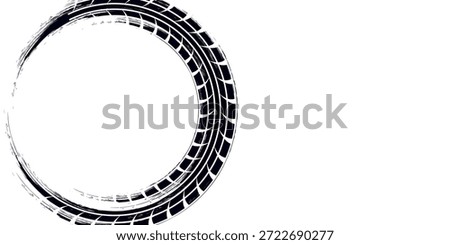 Tire Track Silhouette Vector High-Quality Black and White Icon. Eps 10. modern

