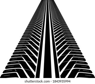tire track silhouette - vector illustration