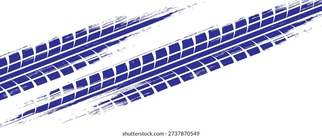 Tire track. Tyre mark of car, bike, motorcycle with grunge effect on white background.vector Eps10.