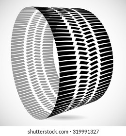 Tire Track Vector Logo Design