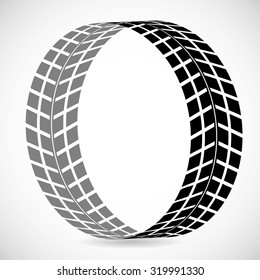 Tire Track Vector Logo Design