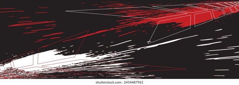 Tire tracks. Abstract wheel braking distance, tread silhouette brush. Isolated vector strip of cars or motorbikes. Vehicle tires, rubber road track, vector
