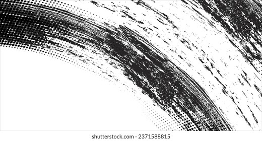 Tire tracks background for rally, drift, motocross, off-road and other auto and motorsport. Black tire marks on a white background with a worn effect and splashes of dirt.