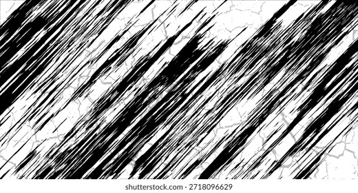 Tire tracks background for rally, drift, motocross, off-road and other auto and motorsport. Black tire marks on a white background with a worn effect and splashes of dirt..